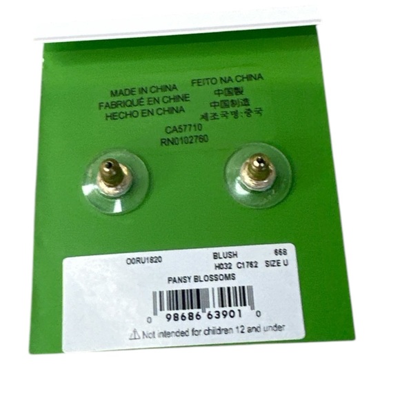 KATE SPADE ♠️ PANSY BLOSSOMS FLOWER EARRINGS - Picture 6 of 6